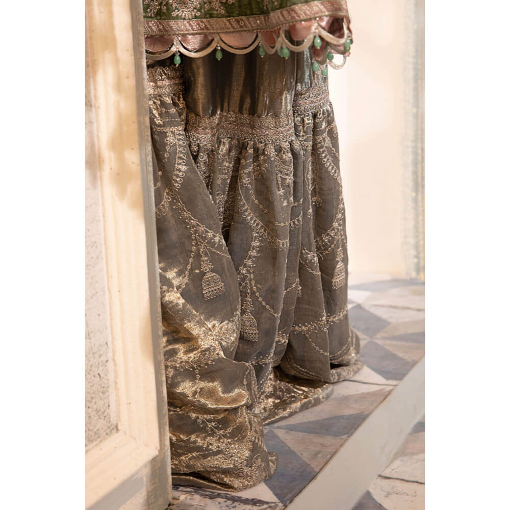 Maria B Mbroidered, BD-2403-Pearl Blue and Ash Pink