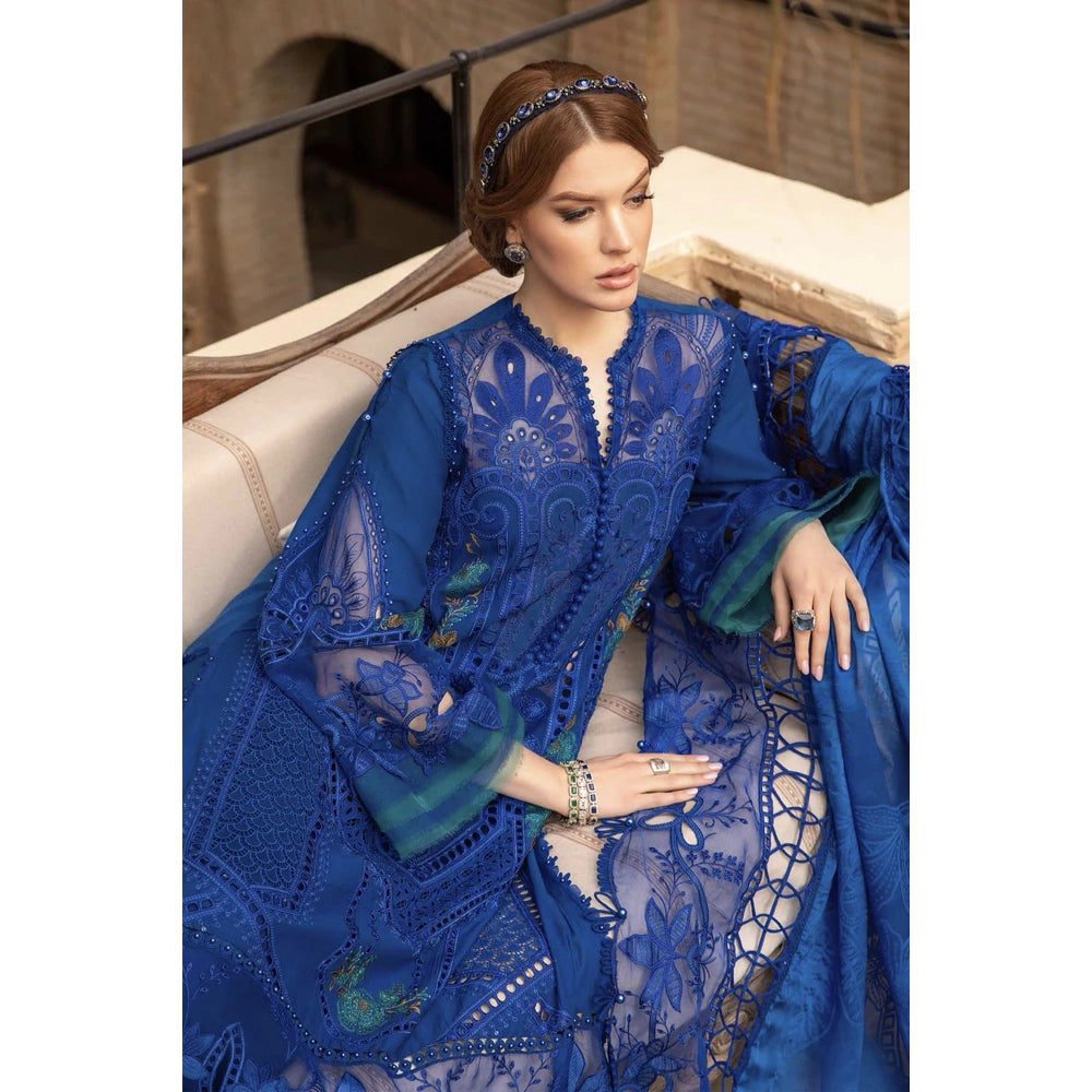 Maria B Luxury Lawn 24, D-2404-B, Blue