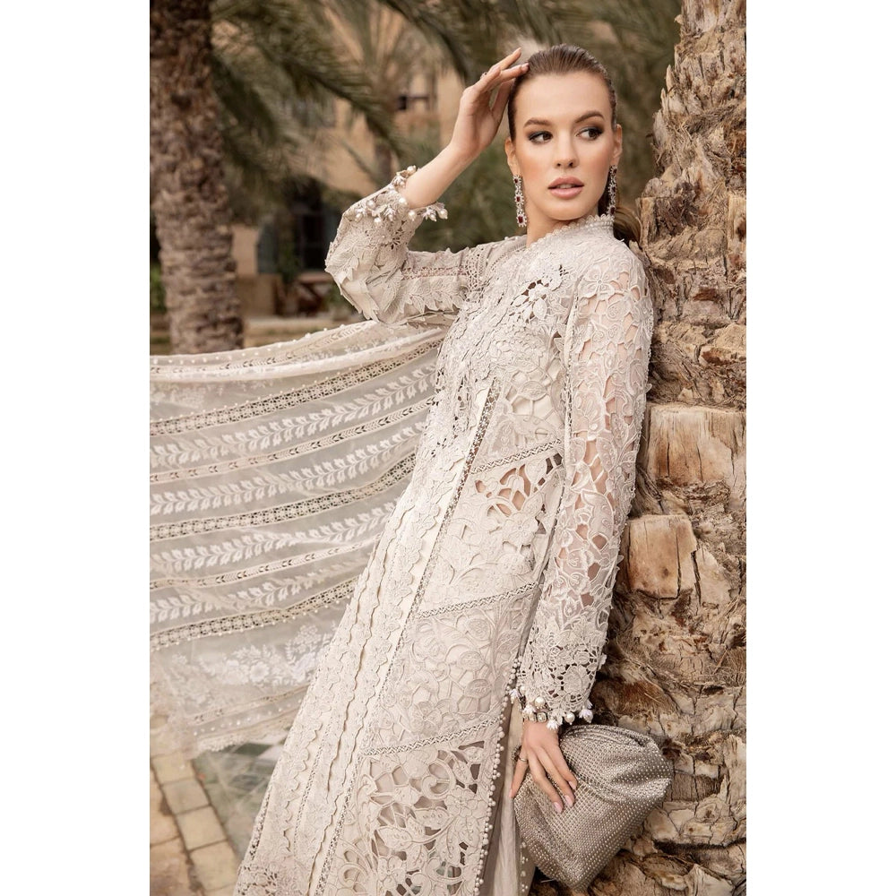 Maria B Luxury Lawn 24, D-2409-A, Ivory