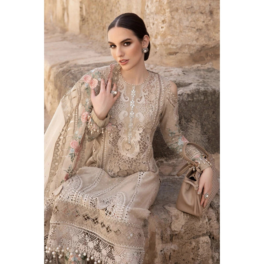 Maria B Luxury Lawn 24, D-2410-A, Beige