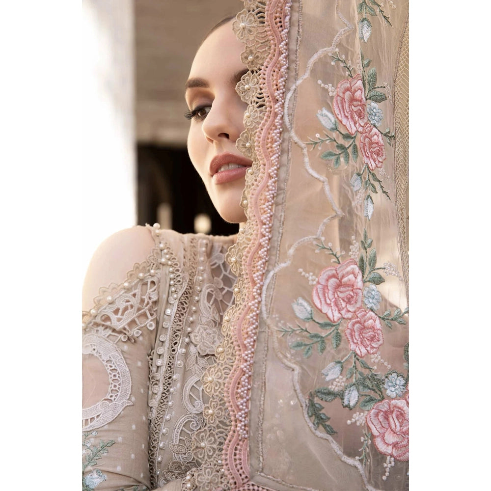 Maria B Luxury Lawn 24, D-2410-A, Beige
