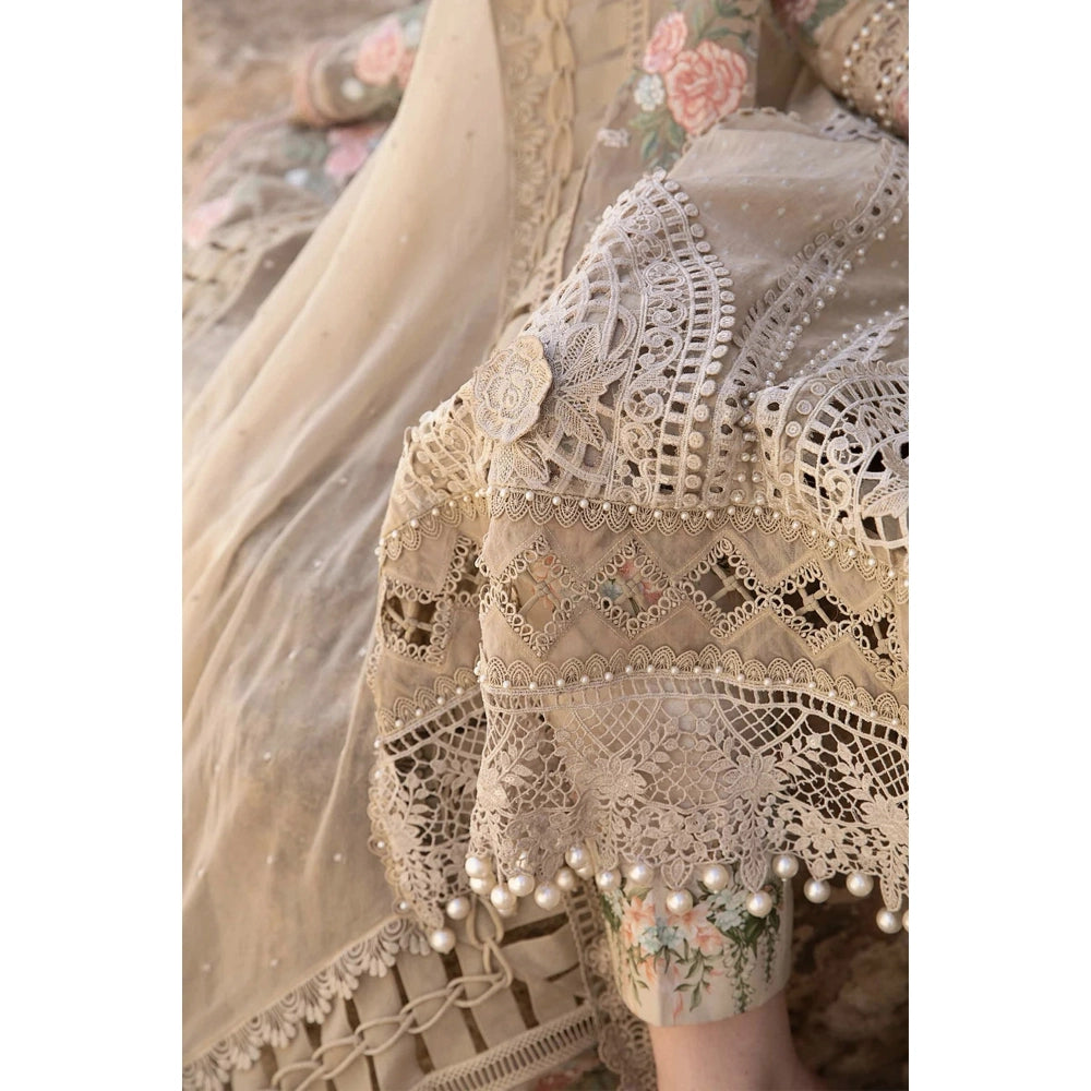 Maria B Luxury Lawn 24, D-2410-A, Beige
