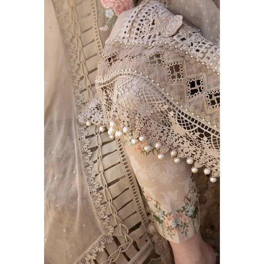 Maria B Luxury Lawn 24, D-2410-A, Beige
