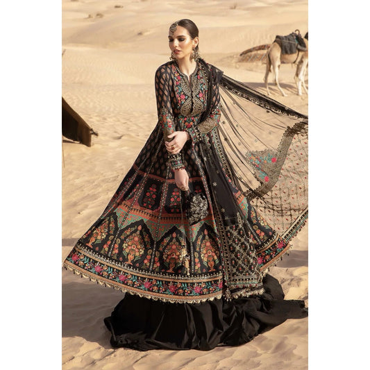 Maria B Luxury Lawn 24, D-2413-B, Black