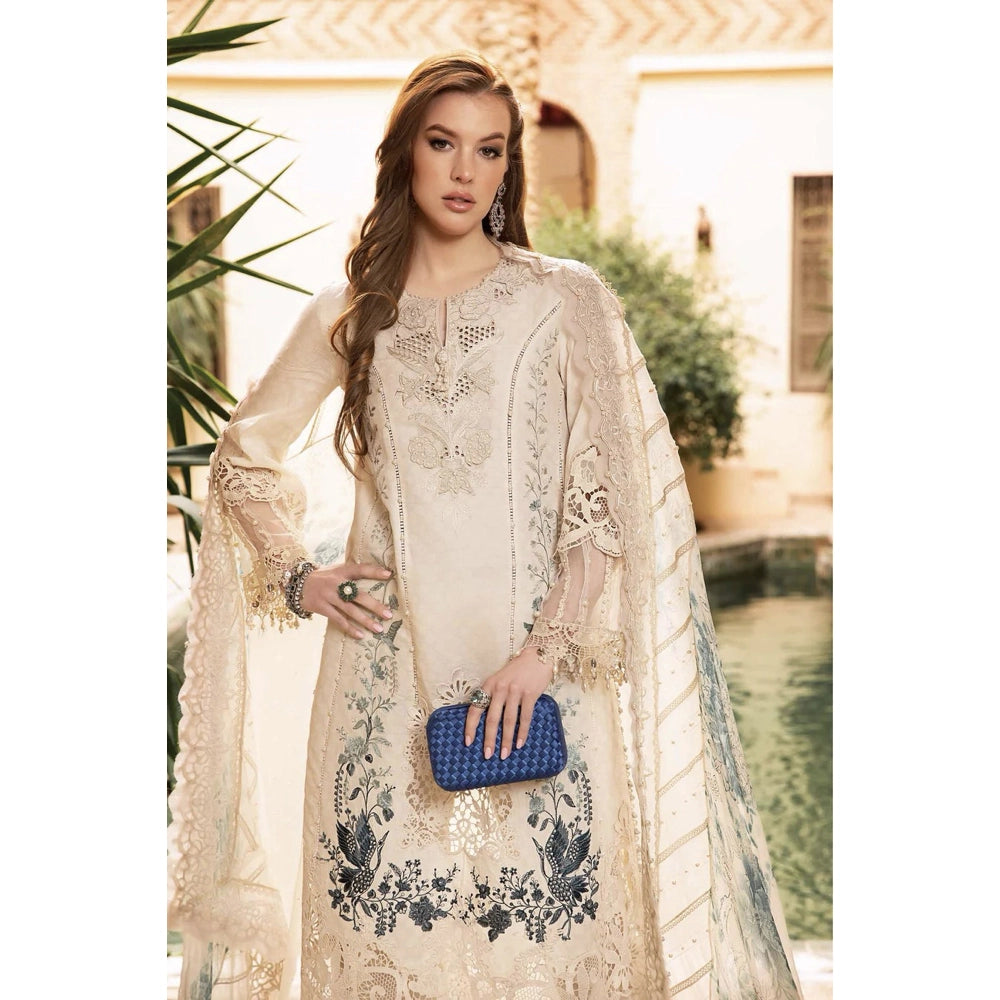 Maria B Luxury Lawn 24, D-2414-B, Beige