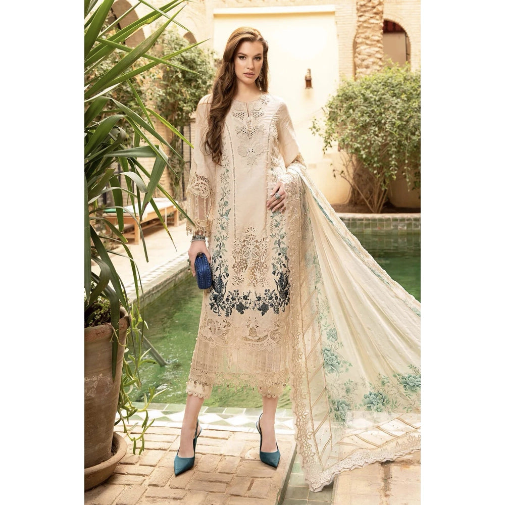 Maria B Luxury Lawn 24, D-2414-B, Beige